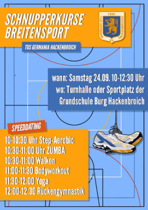 Schnuppertraining der Breitensportabteilung